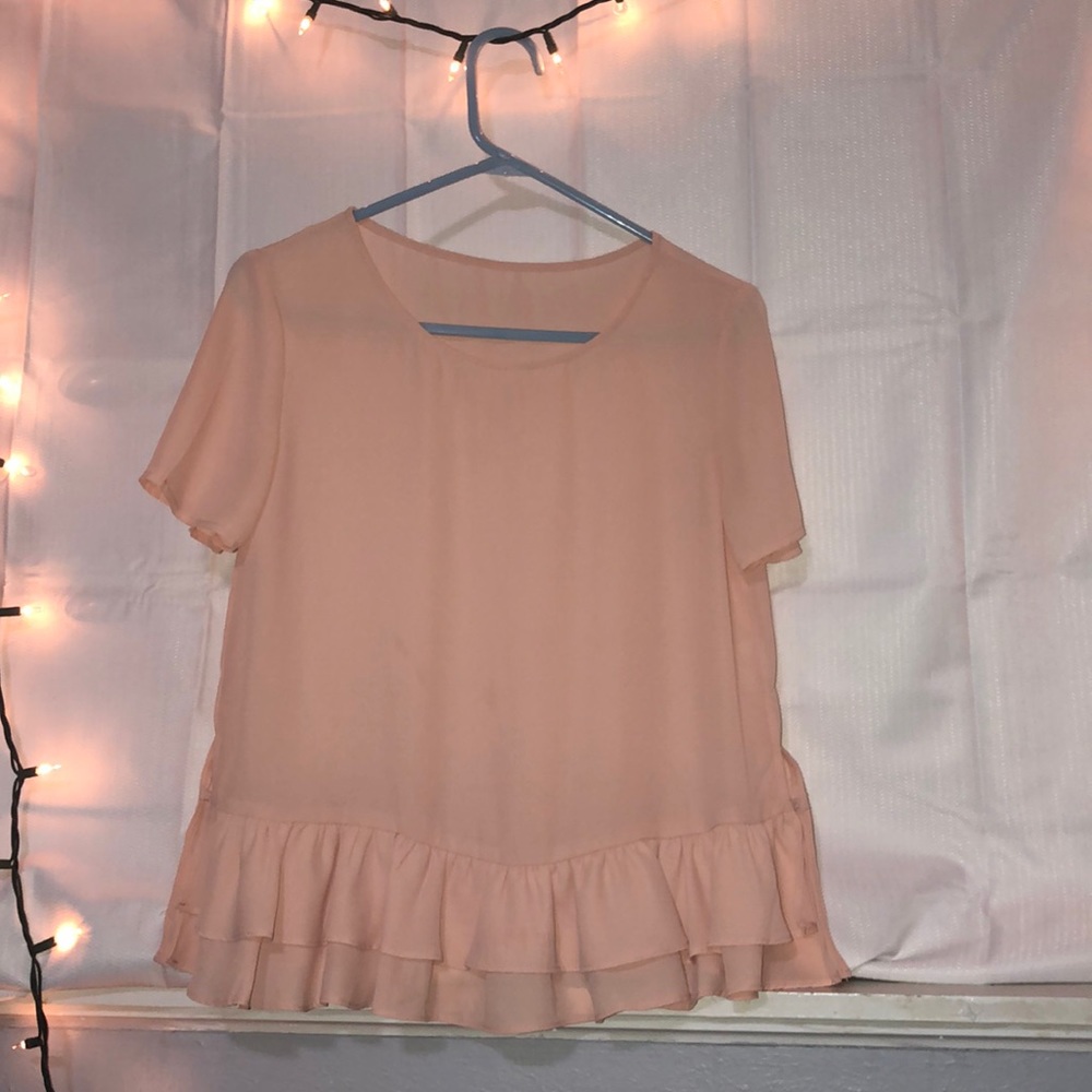 light pink peplum shirt